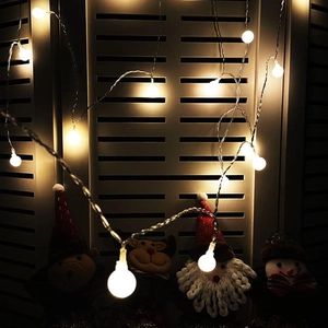 Warm white LED globe string lights for festive Christmas and wedding home decorations