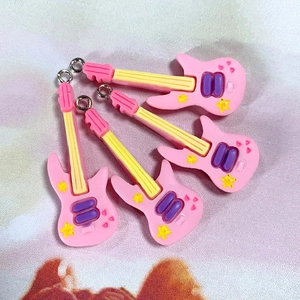 Dijes De Guitarra De Resina Para Hacer Joyas De Bricolage Colgantes De Instrumentos Musicales De Dibujos Animados Para Pendientes Llaveros Accesorios Hechos A Mano