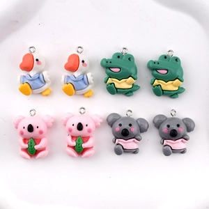 DIY Resin Cartoon Animal Pendants Duck Crocodile Koala Charms For Jewelry Making Earrings Necklace Keychains Accessories
