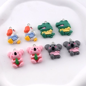 Cute resin cartoon charms featuring ducks and crocodiles for DIY jewelry making