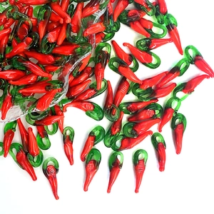 Handcrafted Glazed Glass Red Chili Pepper Pendant For DIY Jewelry Making Creative Vegetable Shape Earring Necklace Accessory