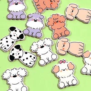 Cute cartoon puppy pendants for DIY jewelry featuring Schnauzer and Poodle designs