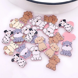 Various cute resin puppy charms including Schnauzer and Poodle for DIY jewelry crafts
