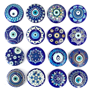 Pendentifs en verre Mauvais Œil pour bijoux DIY avec divers motifs mandala uniques