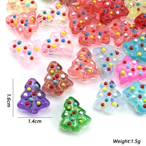 Perline colorate a forma di albero di Natale in vetro per gioielli fai da te