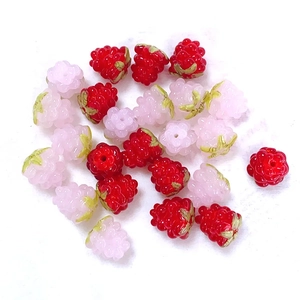 DIY framboos kralen in rood en roze voor handgemaakte kettingen en sieraden maken