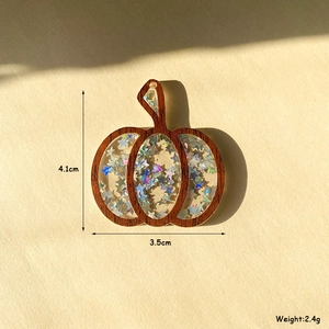 Acrylic pumpkin pendant with star sequins for Halloween DIY jewelry making crafts