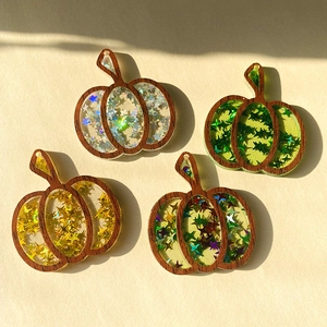 Halloween Pumpkin Acrylic Star Sequin Pendant DIY Earring Necklace Accessory Festival Personalized Jewelry Finding