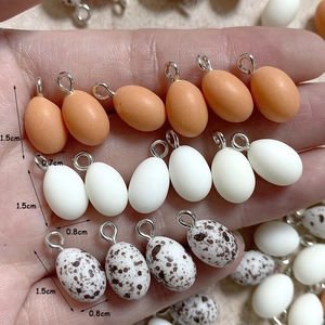 Mini pendentifs en résine en forme d'oeuf avec boucles pour création de bijoux DIY