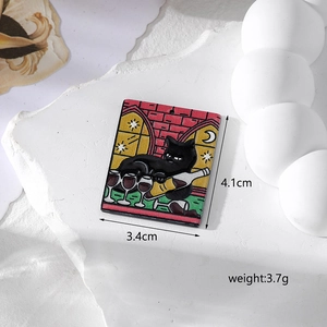 Acryl Katze Mond Wein Tarot Anhänger für DIY Schmuckherstellung 4,1x3,4cm Größe