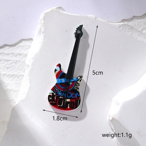 Acrylic electric guitar pendant with red and blue graffiti rock London design 5cm