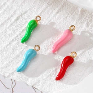 Alloy Enamel Chili Pepper Pendant Charms For DIY Jewelry Making Accessories For Earrings Necklace Bracelet Handmade Crafts
