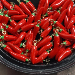 Red Chili Pepper Alloy Enamel Pendants For DIY Jewelry Making Mini Vegetable Food Charms For Earrings Necklaces Keychains Handcrafted Accessories