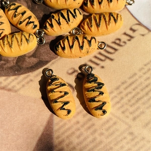 Simulation Bread Food Resin Charms For DIY Earrings Necklace Keychain Making Funny Miniature Baguette Food Play Pendants Accessory