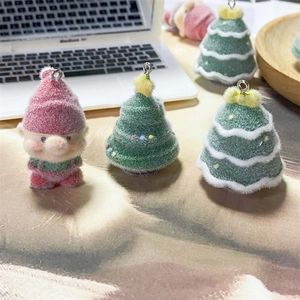 Ciondoli floccati per albero di Natale e Babbo Natale per portachiavi e borse fai-da-te