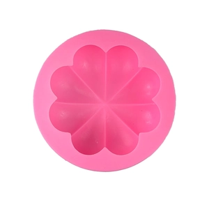 Pink 6-petal flower silicone mold for baking mousse cakes and DIY handmade soaps