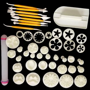 Professional 46-piece baking tool set for DIY fondant cake modeling and sculpting
