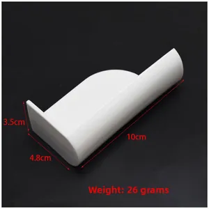 White L-shaped cream scraper tool with dimensions 10x4.8x3.5cm and 26g weight detail