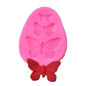 Detail der rosa Schmetterling Silikonform mit drei Größen für Fondant Tortendeko