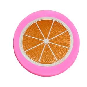 Pink border lemon slice silicone mold for DIY baking, fondant, and chocolate decoration