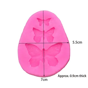 Rosa Silikonform mit 3 Schmetterlingen für Tortendeko, Fondant und Schokolade DIY-Backen