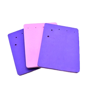 Five-hole square foam pad for fondant flower shaping and cake modeling in pink and purple