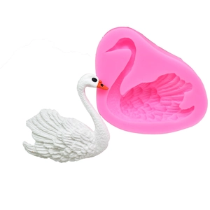 3D swan silicone mold for DIY cake fondant and chocolate making with detailed feather texture