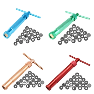 Stainless Steel Sugar Paste Extruder With Interchangeable Disks Rotary Clay Tool For DIY Fondant Craft Sculpting Cake Decorating