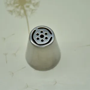 Détail d'une douille en acier inoxydable avec motif circulaire à plusieurs trous