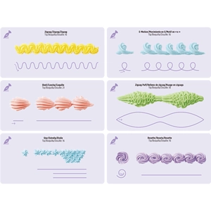 DIY cake decorating practice board set featuring 23 sheets for piping techniques