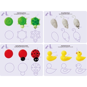 Detailed piping practice sheets showing steps for 3D animal shapes and nozzle angles