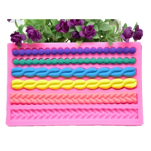 Pink silicone gemstone mold for fondant cake borders and DIY soap bar decorations