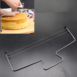 Professional 304 Stainless Steel Double Wire Cake Leveler Adjustable Layering Slicer Cutting Tool For Home Baking