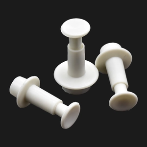 Detailed view of 3pcs geometric piston fondant cutters for cake decorating and cookies
