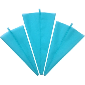 Three-piece set of blue silicone piping bags for DIY cake and cookie decorating