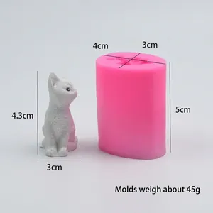 3D cat shaped silicone mold for DIY fondant mousse cake decorating and craft ornaments