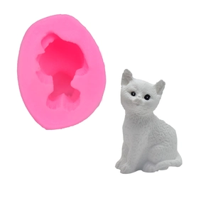 DIY 3D cat silicone mold for fondant mousse cake decorating with detailed cat figure