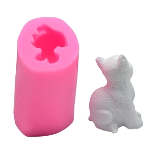 3D cat silicone mold for DIY cake decoration and mousse, showing detailed fur texture