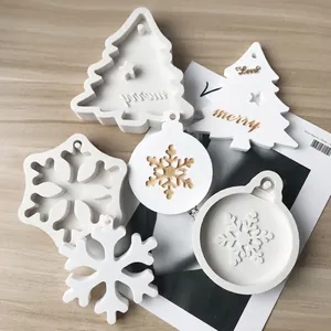 DIY Christmas silicone molds set featuring snowflake and tree shapes for resin crafts