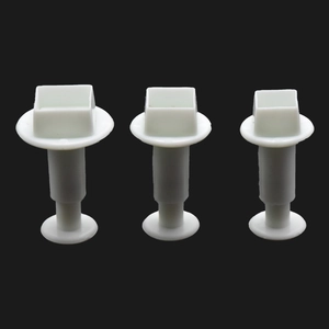 Set of 3 geometric square plunger cutters for DIY fondant and cookie decorating