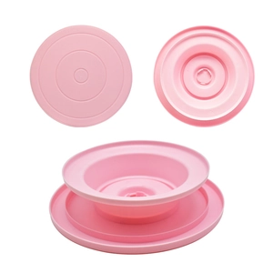 Rosa Tortenplatte drehbar für DIY Backen mit rutschfestem Boden und 360-Grad-Rotation