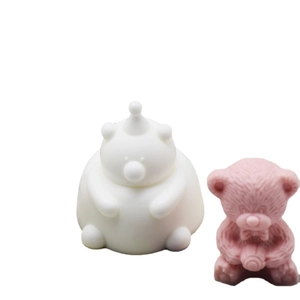 Crown bear and bow teddy silicone molds for cake, candles, and handmade resin crafts