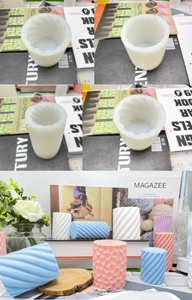 Detailed silicone mold showing spiral and honeycomb textures for making scented candles