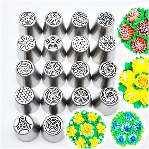 Lot de 18 douilles russes en acier inoxydable pour décoration professionnelle de gâteaux