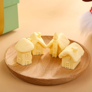 3D Little House Castle Cake Silicone Mold DIY Handmade Chocolate Candy Fondant Mold Miniature Building Baking Tool Soap Candle Plaster Mold