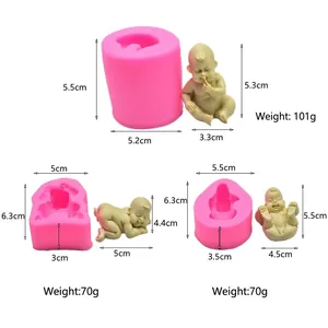 DIY Realistic Sleeping Baby Silicone Mold For Cake Fondant Chocolate Plaster Ornament Handmade Soap Aromatherapy Tool