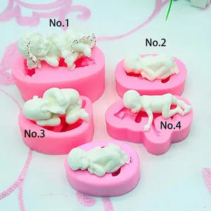 DIY silicone molds for baby dolls with 5 cute poses for soap making and plaster crafts