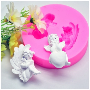 DIY silicone mold for cute sleeping angel ornaments and handmade crafts with pink finish