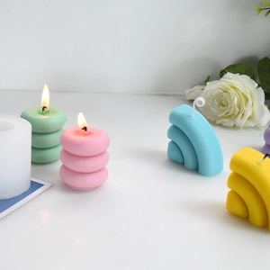 Modern WiFi cube silicone candle mold and colorful handmade aromatherapy wax candles