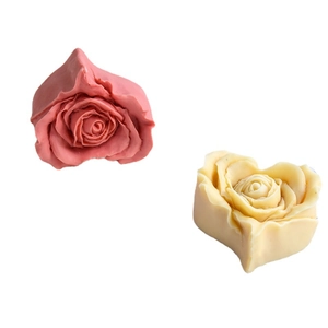3D rose and heart shaped silicone mold for DIY scented candles and handmade soaps